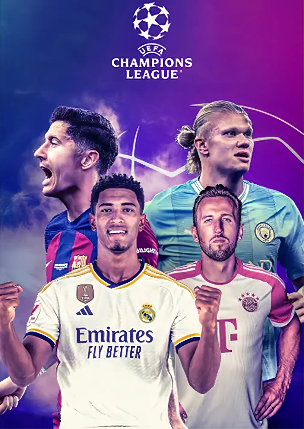 Champions League football players poster